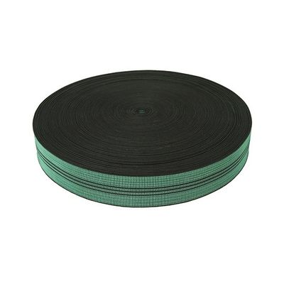 Chine couleur verte de sangle élastique de sofa de la largeur pp de 50mm avec 3 lignes noires fournisseur