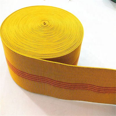 Chine sangle élastique de tapisserie d'ameublement de couleur jaune de 70mm pour l'élongation de la chaise 20%-30% de sofa fournisseur
