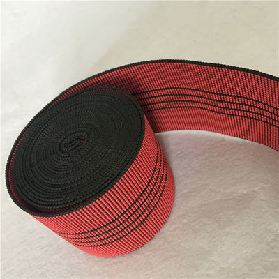 Chine 3 élongation élastique du rouge 50%-60% de largeur de la sangle 70mm de sofa de pouce avec les lignes noires fournisseur