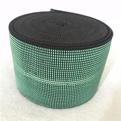 Chine Sangle élastique d'élastique de courroies de sofa de jacquard vert d'utilisation faite par le caoutchouc malaisien fournisseur